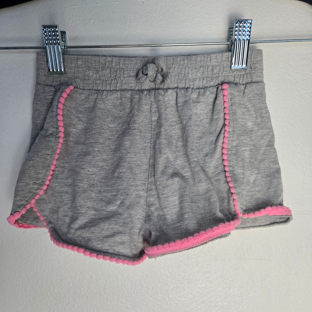 Freestyle Girls Heather‎ Gray Dolphin Shorts Pom Pom Trim Pink Size 6